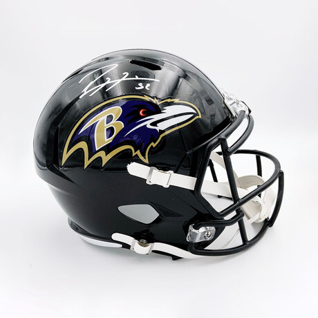 Ray Lewis // Autographed Ravens Replica Football Helmet
