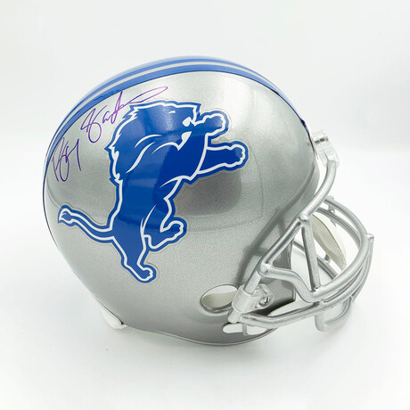 Barry Sanders // Autographed Lions Replica Football Helmet