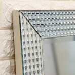 Bling Beveled Glass Rectangular Wall Mirror (40"L x 1.24"W x 30"H)