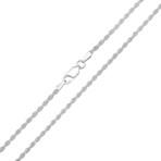 Italian Sterling Silver Thin Unisex Rope Chain (2mm) (18")