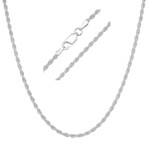 Italian Sterling Silver Thin Unisex Rope Chain (2mm) (18")