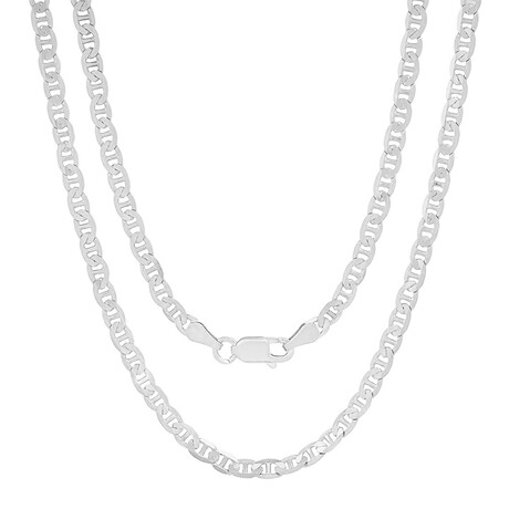 Italian Sterling Silver Thin Unisex Gucci Mariner Chain (3.3mm) (18")