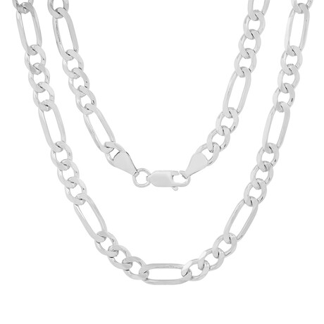 Italian Sterling Silver Mens Heavy Figaro Chain (22")