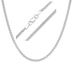 Italian Sterling Silver Unisex Foxtail Wheat Chain (18")