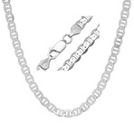 Italian Sterling Silver Mens Heavy Gucci Mariner Chain (5.5mm) (22")