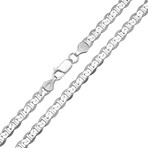 Italian Sterling Silver Mens Heavy Gucci Mariner Chain (5.5mm) (22")