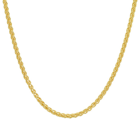 Italian Gold Over Silver Unisex Foxtail Wheat Chain (18")