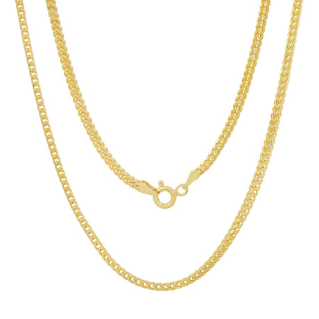 Italian Gold Over Silver Unisex Box Franco Chain (18")