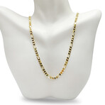 Italian Gold Over Silver Unisex Figaro Chain (20")