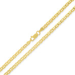Italian Gold Over Silver Thin Unisex Gucci Mariner Chain (3.3mm) (18")