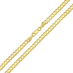 Italian Gold Over Silver Unisex Miami Cuban Curb Chain (4.15mm) (18")