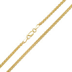 Italian Gold Over Silver Unisex Foxtail Wheat Chain (18")