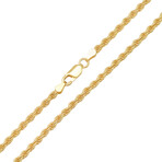 Italian Gold Over Silver Thick Mens Rope Chain (22")