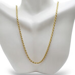 Italian Gold Over Silver Thick Mens Rope Chain (22")
