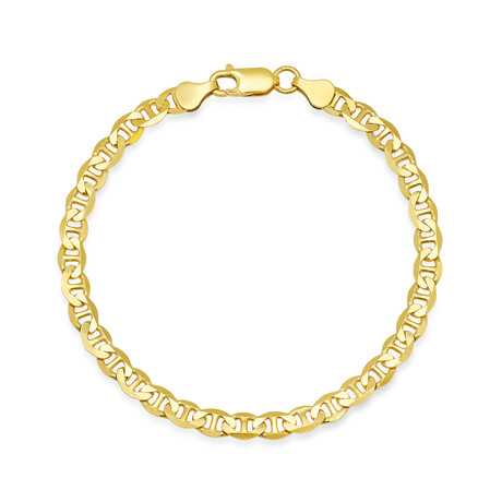 Italian Gold Over Silver Mens 8.5" Thick Gucci Mariner Chain (8.5")