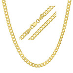 Italian Gold Over Silver Unisex Miami Cuban Curb Chain (4.15mm) (18")