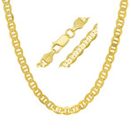 Italian Gold Over Silver Mens Heavy Gucci Mariner Chain (5.5mm) (22")