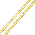 Italian Gold Over Silver Mens Heavy Gucci Mariner Chain (5.5mm) (22")