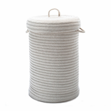 Wool Blend Hamper With Lid (Natural)