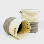 All-Natural 2 Tone Woven Hamper // Dark Gray