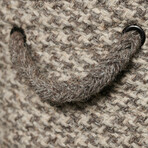 Natural Houndstooth Woven Hamper (Gray)