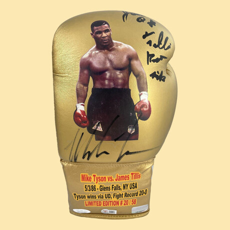 Mike Tyson // James "Quick" Tillis Dual // Autographed "Tyson Vs." Glove