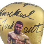 Mike Tyson // Autographed "Tyson Vs." Glove vs. Michael Spinks (#35/58) // "You Got Knocked The F--- Out" Inscription