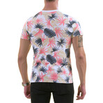 Hawaiian Print Premium Men's T-Shirt // Gray + Beige (2XL)