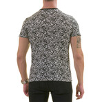Zebra Print Premium Men's T-Shirt // Black + White (2XL)