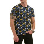 Palm Tree Print Premium Men's T-Shirt // Navy (2XL)