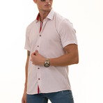 Short Sleeve Button Up Shirt // Blue + Red + White (2XL)