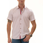 Short Sleeve Button Up Shirt // Blue + Red + White (XL)