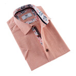 Short Sleeve Button Up Shirt // Salmon (S)