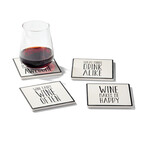 Wine Often Ceramic Coasters // Set of 4