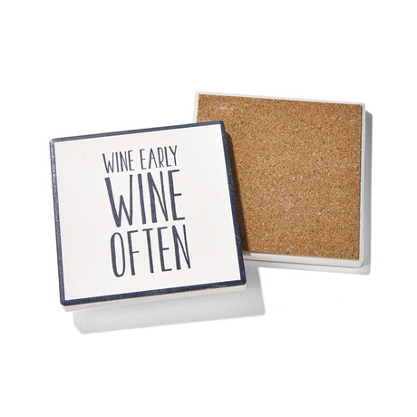 Wine Often Ceramic Coasters // Set of 4