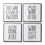 Wine Often Ceramic Coasters // Set of 4