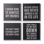 Cocktail Hour Sentiments Ceramic Coasters // Set of 4