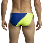 Color Wave Second Skin Fit 1" Swimsuit // Royal + Lime (M)
