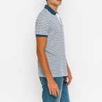 Nathaniel Short Sleeve Polo Shirt // White + Indigo (XL)