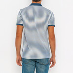 Nathaniel Short Sleeve Polo Shirt // White + Indigo (XL)
