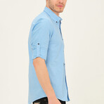 Noah Button Up Shirt // Blue (Small)