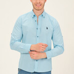 Jeremy Button Up Shirt // Turquoise (Small)