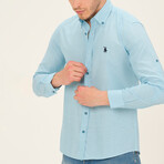 Jeremy Button Up Shirt // Turquoise (Small)