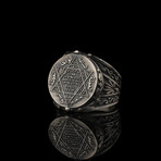925 Sterling Silver Seal of Solomon Men's Ring // Silver (10.5)