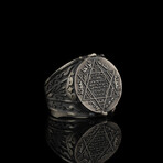 925 Sterling Silver Seal of Solomon Men's Ring // Silver (7)