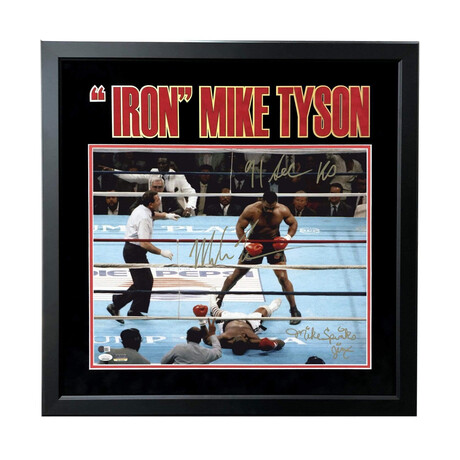 Mike Tyson // Michael Spinks Dual // Autographed "Tyson Vs." Photo // #D/20 // 16x20 // "91 Second KO" Inscription