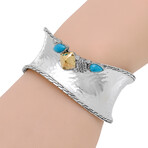 John Hardy // 18k Yellow Gold + Sterling Silver Classic Chain + Rainbow Moonstone Bracelet // 6.25" // Store Display