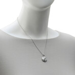 John Hardy Lahar Sterling Silver Gray + White Diamond Pendant Necklace // 18" // Store Display