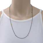 Amáli // 18k Yellow Gold + Sterling Silver Chrysoprase Necklace // 24" // Store Display