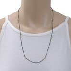 Amáli // 18k Yellow Gold + Sterling Silver Blue Topaz Necklace // 23" // Store Display